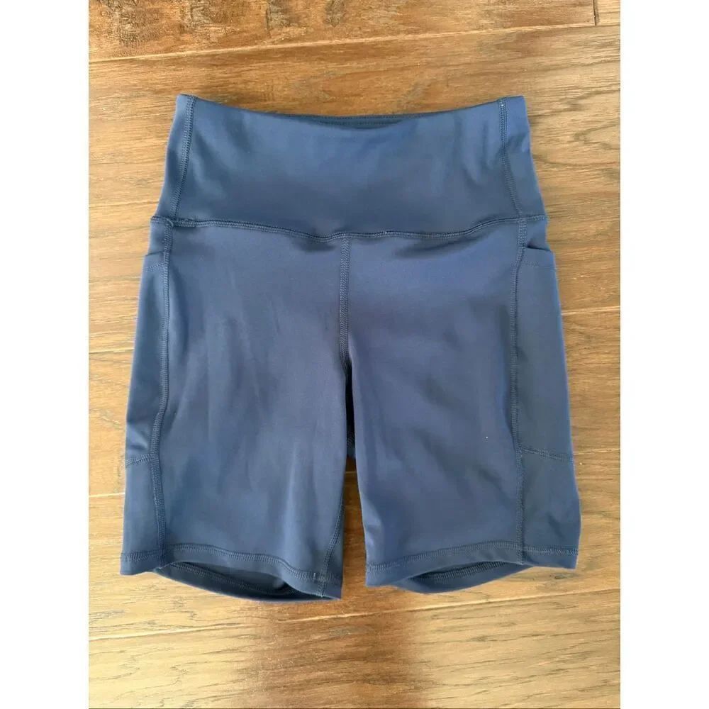 Body Glove Navy Blue High Waisted Biker Shorts with Pockets Small